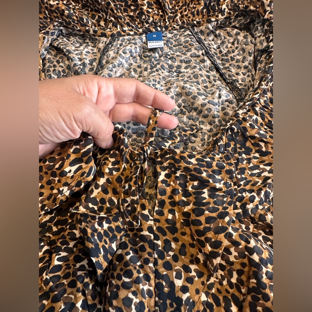 Old Navy Leopard Print Midi Dress in Brown and Black - Picture 6 of 14